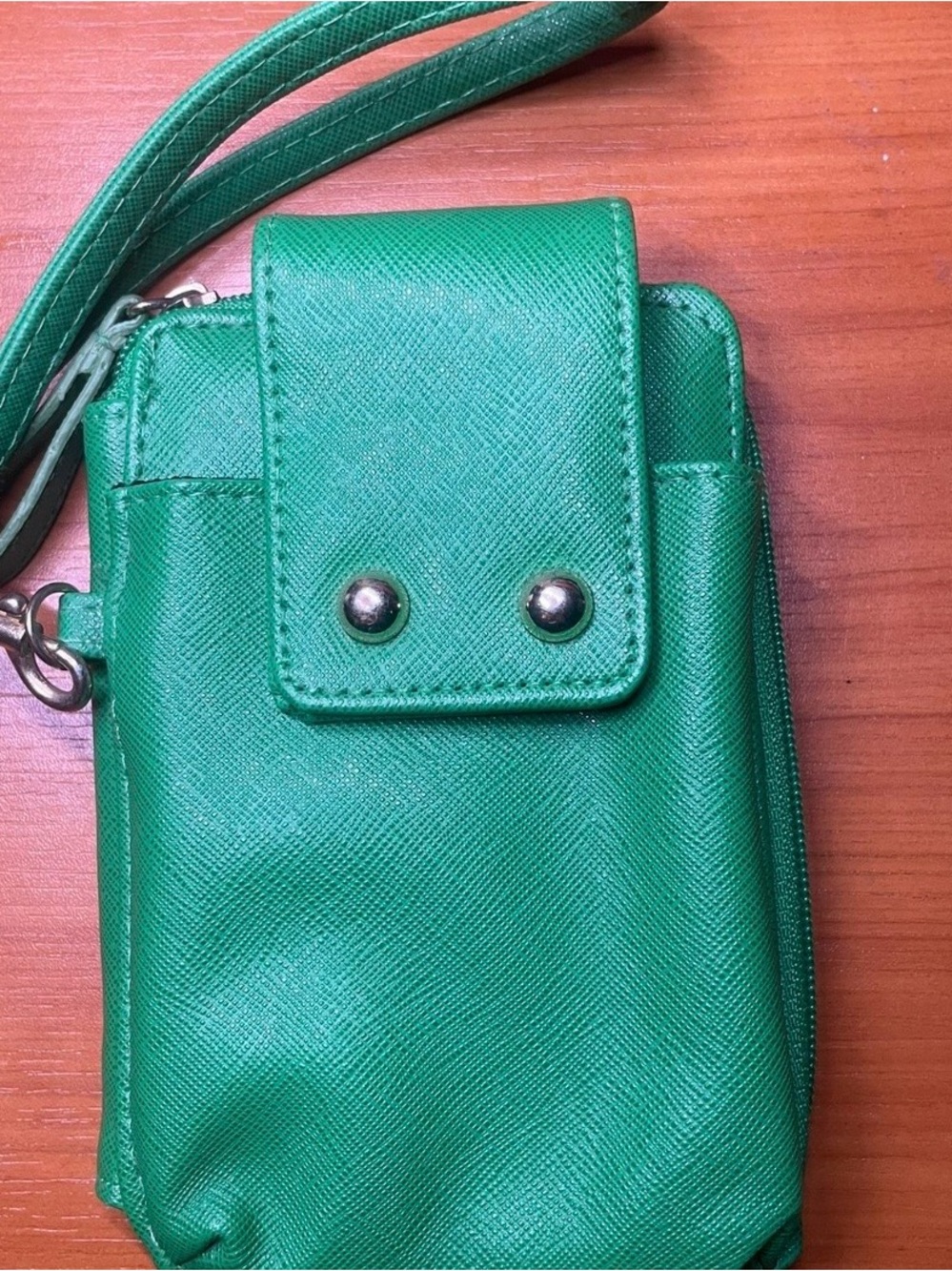Green Wrist Clutch with Phone Pouch